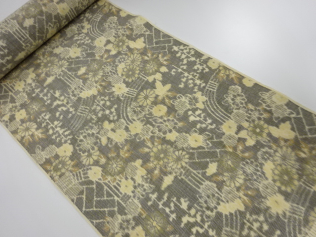 JAPANESE KIMONO / ANTIQUE BOLT FOR KIMONO / SILK / TSUMUGI